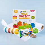 Magic Paint Dust + Jumbo Brush Combo Kit + PlayArt Roll – Baby’s First Painting Kit