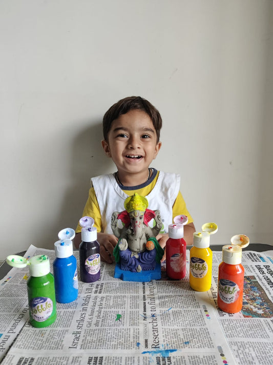 Lord Ganesh paint with finger  paints