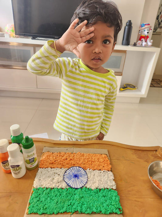 "Crafting Colors of Patriotism: A Fun and Creative Flag Activity with Dabble!"