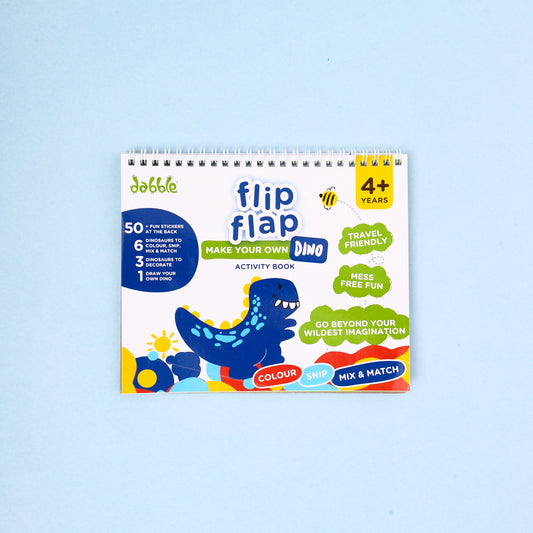 Dabble Flip Flap Make Your Own Dinosaur | Travel-Friendly No Mess DIY Activity Set