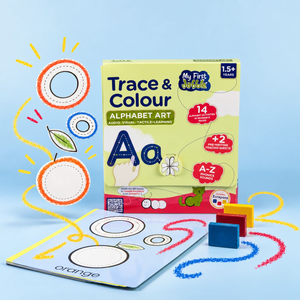My Dabble ABC Trace & Colour Kit | Multi-Sensory Alphabet Learning for Kids