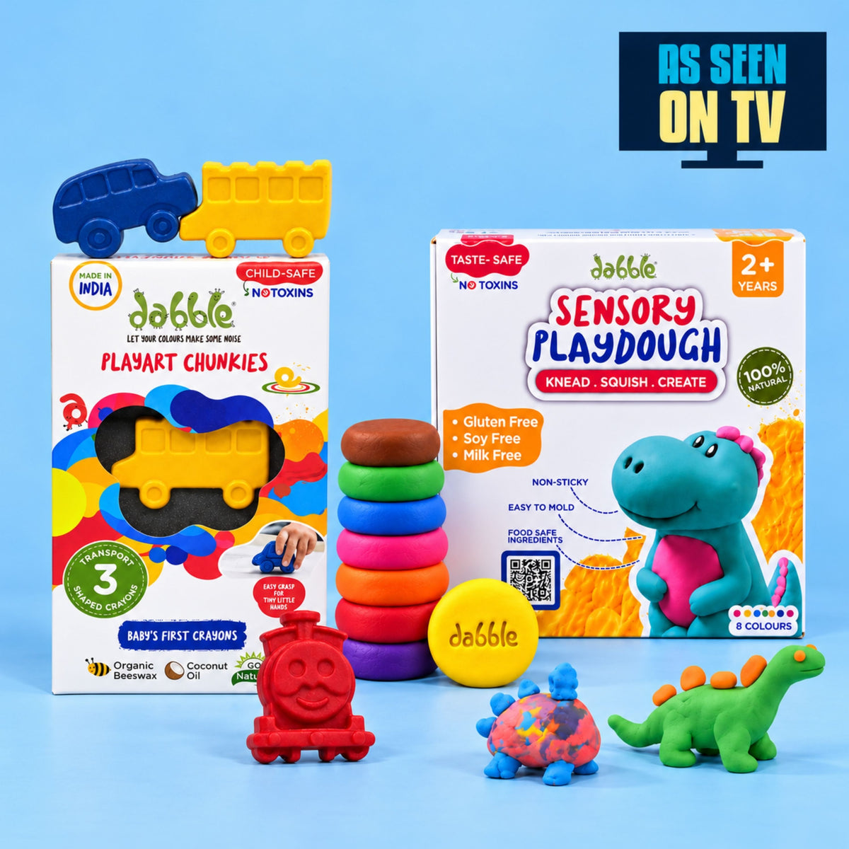 Creative Wonder Set | Dabble Play Art Chunkies + Sensory Play Dough