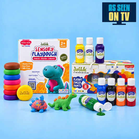 Dabble Finger Paints + Sensory Playdough Bestseller Combo
