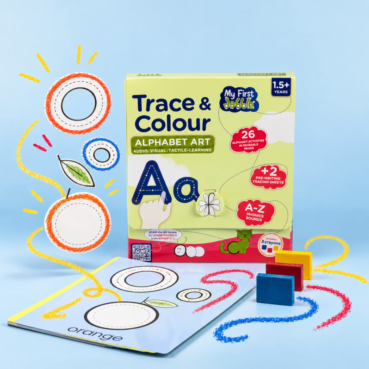 My Dabble ABC Trace & Colour Kit | Multi-Sensory Alphabet Learning for Kids