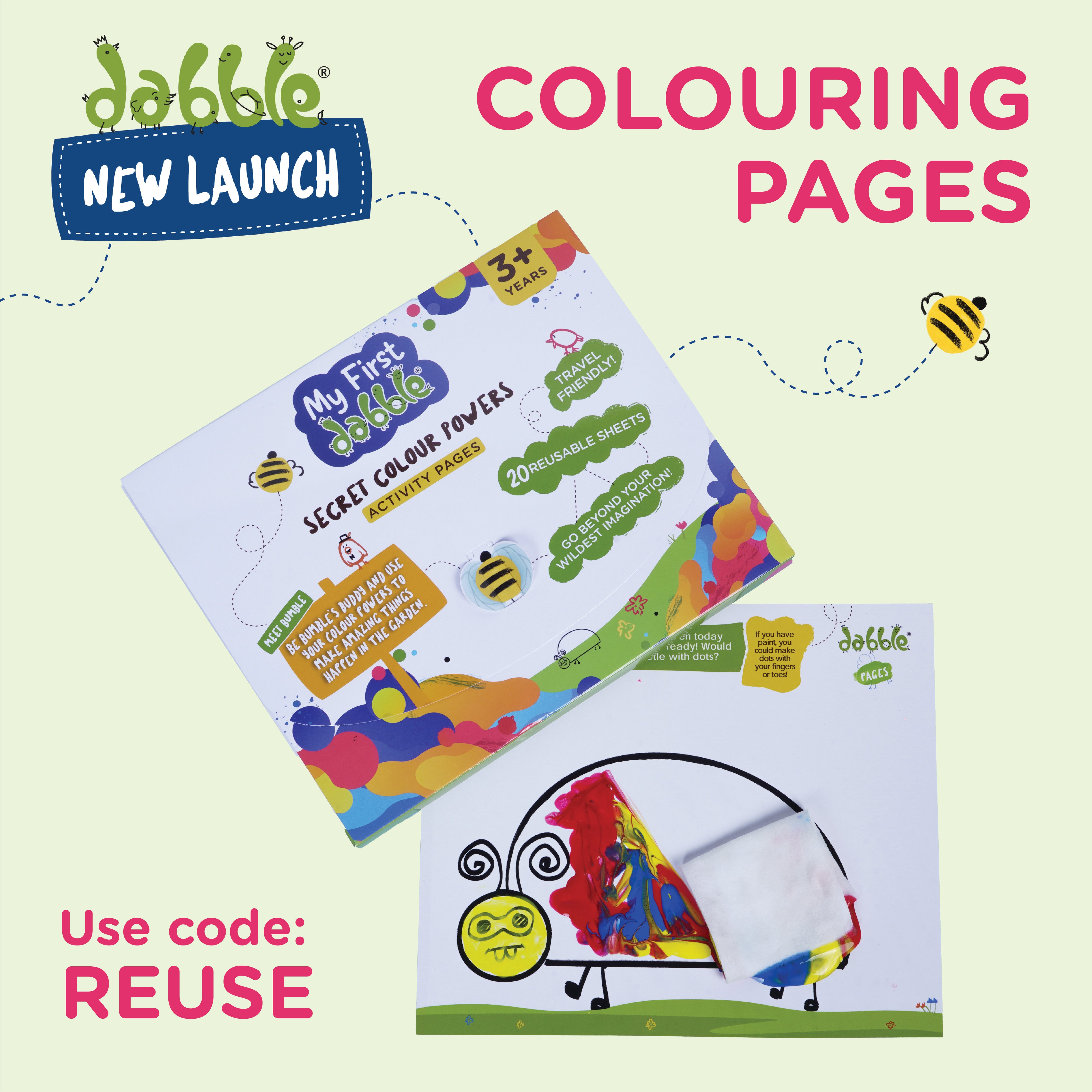 On the Go and Travel Dabble Colouring Pages Kit