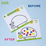 Dabble Reusable Colouring Pages + Mini Finger Paints Combo Kit