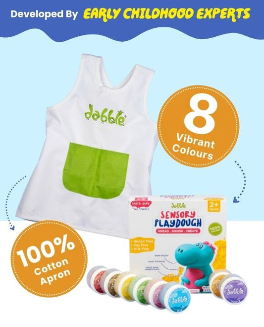 Little Maker’s Set | Dabble Sensory Play Dough + Painting Apron
