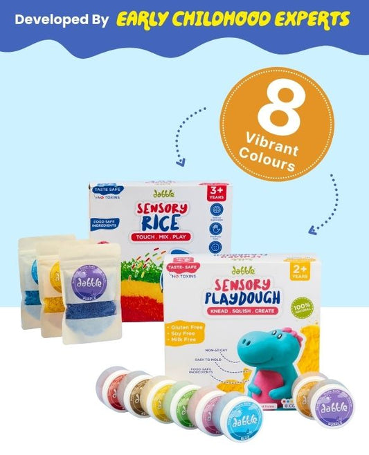 Sensory Discovery Kit | Dabble Sensory Rice + Sensory Play Dough