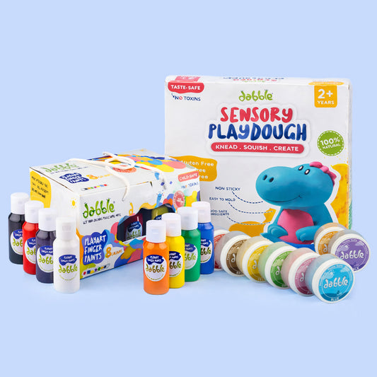 Dabble Finger Paints + Sensory Playdough Combo