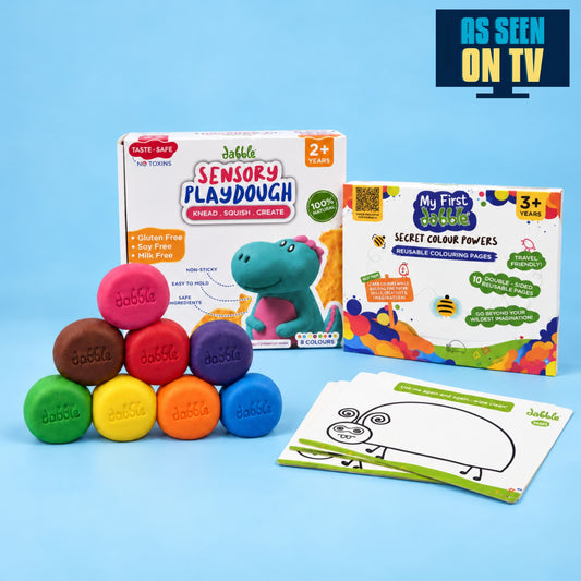 Endless Creations Pack | Dabble Reusable Colouring Pages + Sensory Play Dough