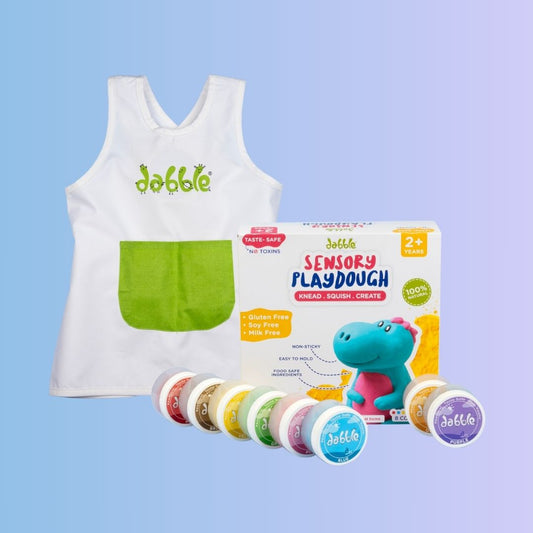 Little Maker’s Set | Dabble Sensory Play Dough + Painting Apron