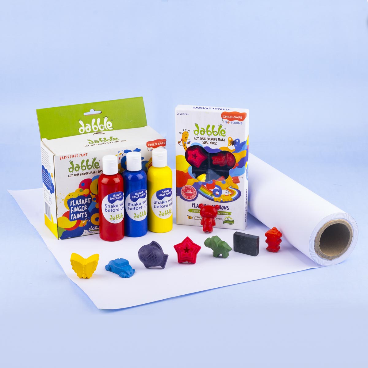 Dabble Combo Pack | Chunkies + Finger Paints + Art Roll