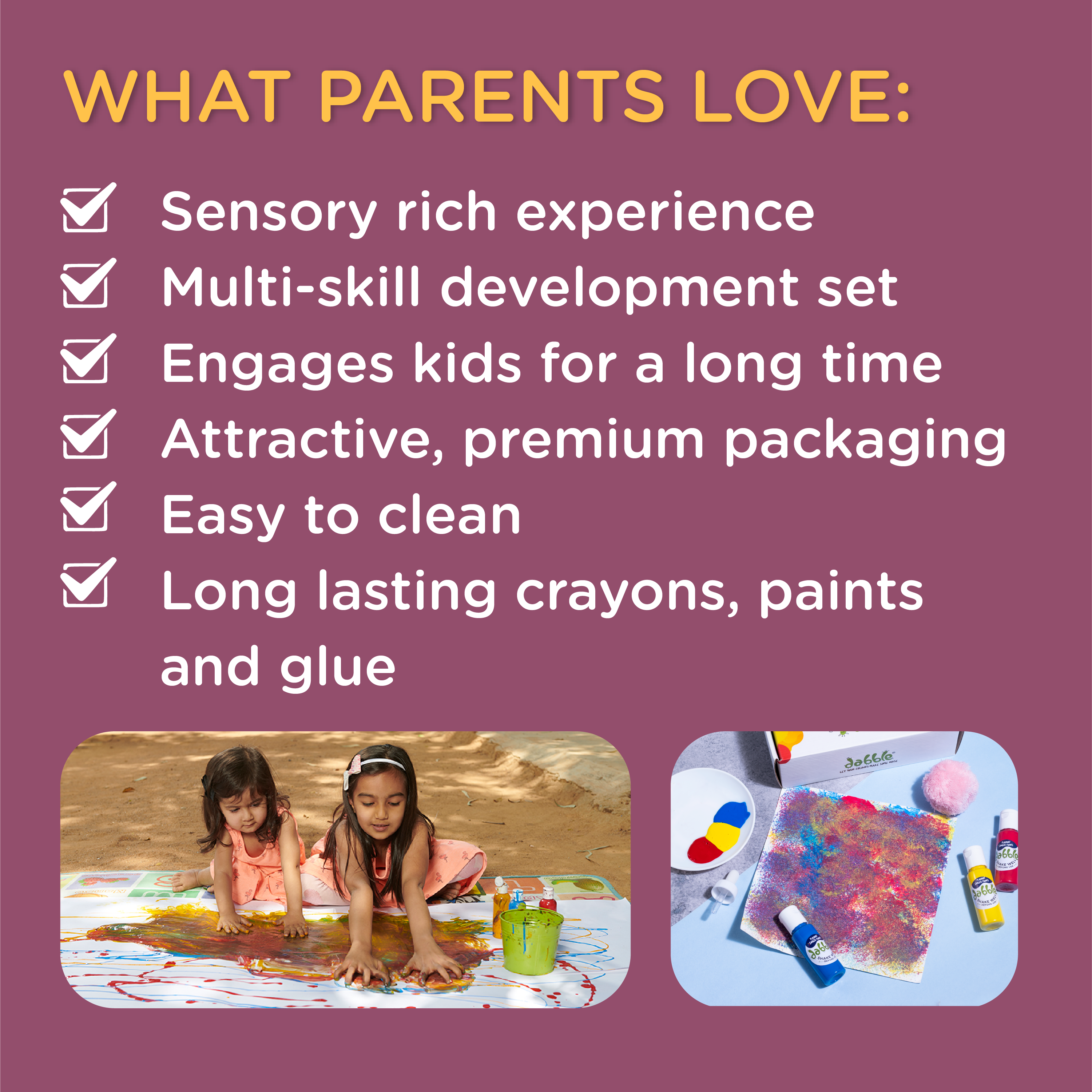Sensory rich-art kit for preschoolers