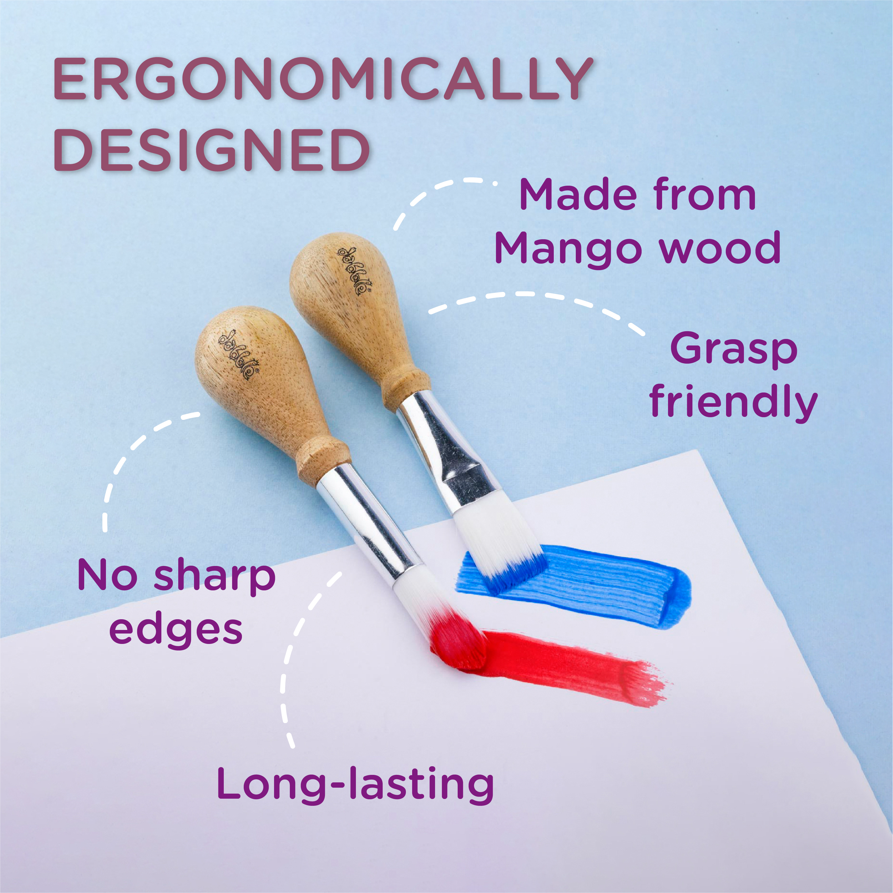 Safe Baby Paint Brushes | Jumbo & Easy-Grip - Dabble PlayArt